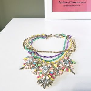 🔴Multijewel statement necklace NWOT
